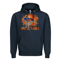 Navy custom name basketball Zipper Hoodie - MaliasSmallBusiness
