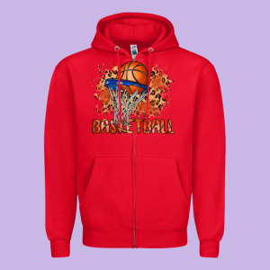 Custom Name Basketball Zipper Hoodie Designed By Maliassmallbusiness