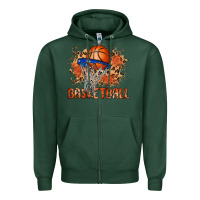 Sports Green custom name basketball Zipper Hoodie - MaliasSmallBusiness