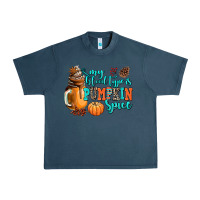 Midnight Navy my blood type is pumpkin spice Urban Heavy Tee - AdoDesignShop
