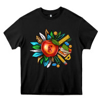 Black teacher sunflower Heavy Core Tee - texasbilliewilder