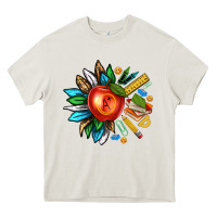 Cream teacher sunflower Heavy Core Tee - texasbilliewilder