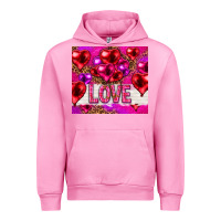 Fuchsia Pink love heart shaped balloons tumbler hjf Urban Hoodie - HowdyJamesFarm