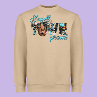 Small Town Proud Heavyweight Sweatshirt Designed By Jahusdesignshop