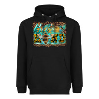 Black bee kind with sunflower and leopard background Heavyweight Hoodie - Artiststas