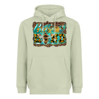 Matcha bee kind with sunflower and leopard background Heavyweight Hoodie - Artiststas