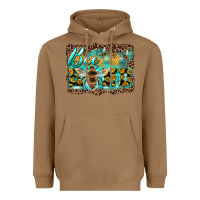 Bee Kind With Sunflower And Leopard Background Heavyweight Hoodie | Teevron