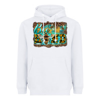 White bee kind with sunflower and leopard background Heavyweight Hoodie - Artiststas