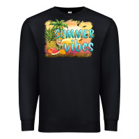 Black summer vibes sunset and fruits Premium Sweatshirt - BarkalooDesign