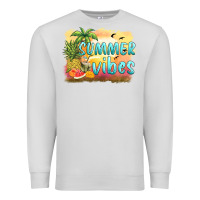 Dove Grey summer vibes sunset and fruits Premium Sweatshirt - BarkalooDesign
