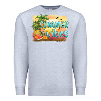 Heather Grey summer vibes sunset and fruits Premium Sweatshirt - BarkalooDesign