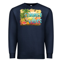 Navy summer vibes sunset and fruits Premium Sweatshirt - BarkalooDesign