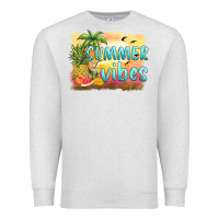 Oatmeal Heather summer vibes sunset and fruits Premium Sweatshirt - BarkalooDesign
