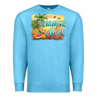 Ocean Blue summer vibes sunset and fruits Premium Sweatshirt - BarkalooDesign