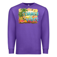 Purple summer vibes sunset and fruits Premium Sweatshirt - BarkalooDesign