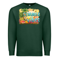 Sports Green summer vibes sunset and fruits Premium Sweatshirt - BarkalooDesign