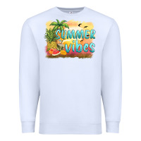 White summer vibes sunset and fruits Premium Sweatshirt - BarkalooDesign