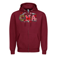 Burgundy valentines day cna Zipper Hoodie - NancyCooperArtShop