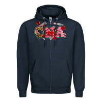 Navy valentines day cna Zipper Hoodie - NancyCooperArtShop