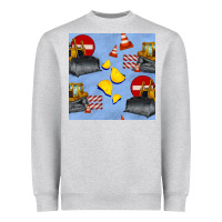 Heather Grey bulldozer seamles pattern Heavyweight Sweatshirt - BundleAndBundleShop