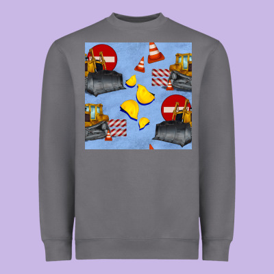 Bulldozer Seamles Pattern Heavyweight Sweatshirt Designed By Bundleandbundleshop