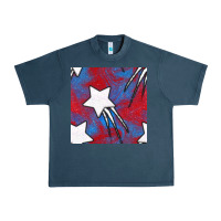 Midnight Navy Glitter 4th Of July Seamless Pattern Urban Heavy Tee - BundleAndBundleShop