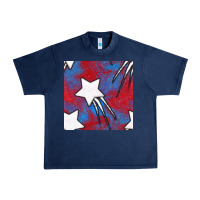 Navy Glitter 4th Of July Seamless Pattern Urban Heavy Tee - BundleAndBundleShop