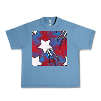 Pebble Blue Glitter 4th Of July Seamless Pattern Urban Heavy Tee - BundleAndBundleShop