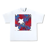 White Glitter 4th Of July Seamless Pattern Urban Heavy Tee - BundleAndBundleShop