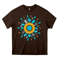 Chocolate Brown gemstone sunflower Heavy Core Tee - Artiststas