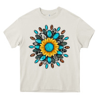 Cream gemstone sunflower Heavy Core Tee - Artiststas