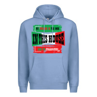 Colony Blue MY HUSBAND IS THE BOSS IN THIS HOUSE SAID NO ITALIAN EVER Premium Hoodie - Bettercallsaul