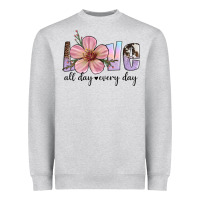 Heather Grey love all day every day Heavyweight Sweatshirt - Artiststas