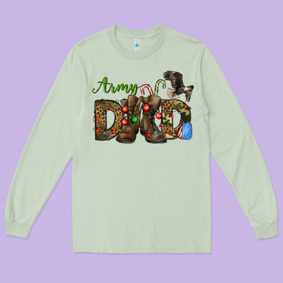 Christmas Army Dad Long Sleeve Tee Designed By Nancycooperartshop