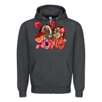 Smoke xo xo with leopard and cowhide heart Zipper Hoodie - NancyCooperArtShop