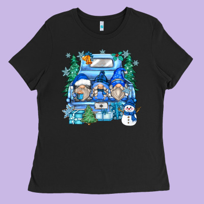 Snowman Gnome Truck Ladies Tee Designed By Zillion Design Studio