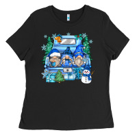 Black snowman gnome truck Ladies Tee - Zillion Design Studio