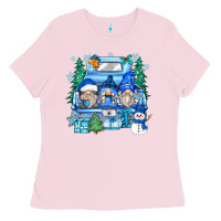 Bubblegum Pink snowman gnome truck Ladies Tee - Zillion Design Studio