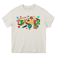 Cream teacher Heavy Core Tee - texasbilliewilder