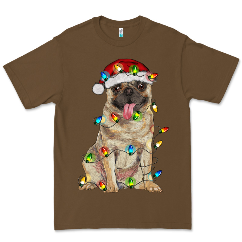 Pug With Christmas Lights Premium Tee by RanaPortraitStore | Teevron