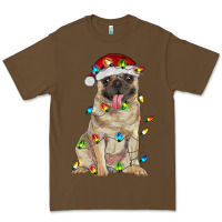 Cacao pug with christmas lights Premium Tee - RanaPortraitStore