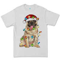 Dove Grey pug with christmas lights Premium Tee - RanaPortraitStore
