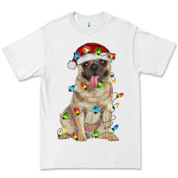 White pug with christmas lights Premium Tee - RanaPortraitStore