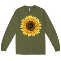 Army Green giganteus sunflower Long Sleeve Tee - LillyAllenDesigns