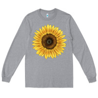 Heather Grey giganteus sunflower Long Sleeve Tee - LillyAllenDesigns