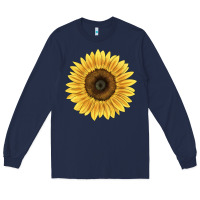 Navy giganteus sunflower Long Sleeve Tee - LillyAllenDesigns