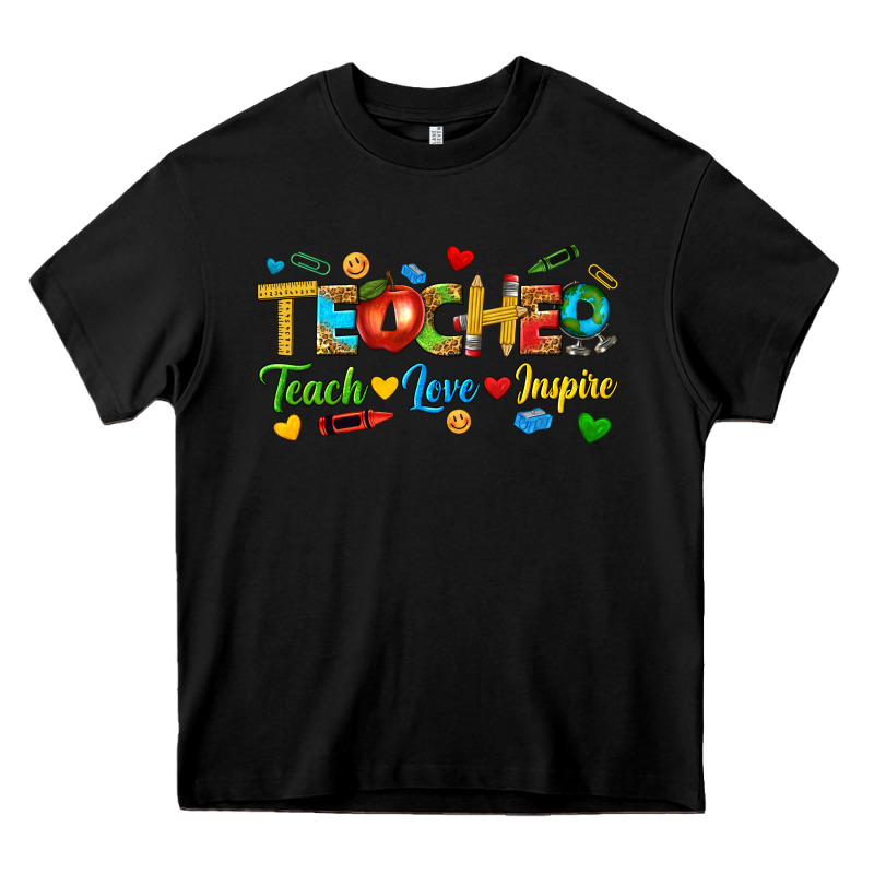Teacher Teach Love Inspire Tbw Heavy Core Tee by texasbilliewilder | Teevron