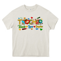 Cream teacher teach love inspire tbw Heavy Core Tee - texasbilliewilder