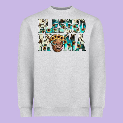 Blessed Mama Heavyweight Sweatshirt Designed By Jahusdesignshop