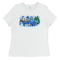 White snow gnome truck Ladies Tee - Zillion Design Studio